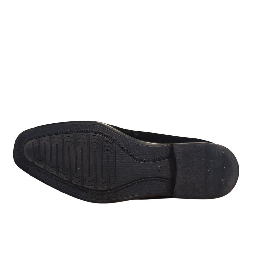 Marco Vitale Collection Black Suede Silver Tone Chain Slide On Loafer Men's 7.5 - Picture 10 of 12